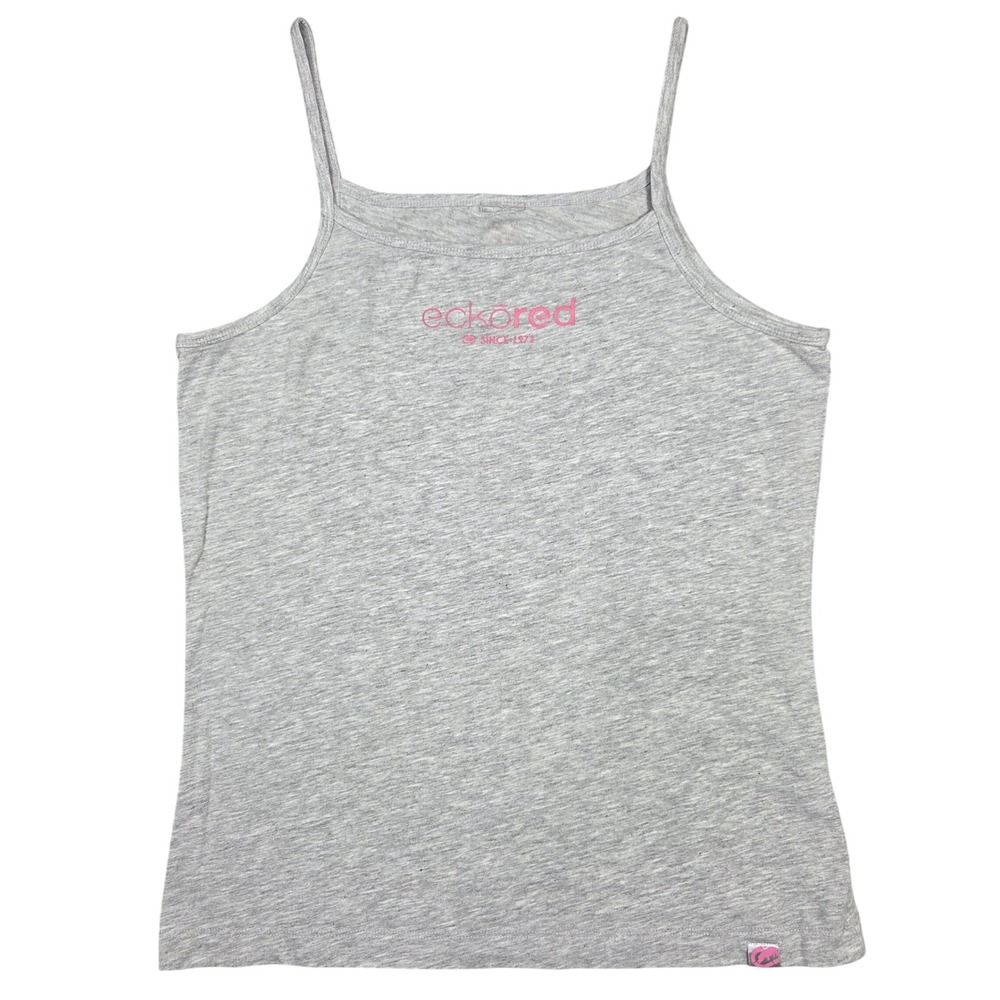 Y2k Vtg Ecko Red Tank‎ Top Womens  L Gray 2000s Bratz Paris Hilton Baby T Cute